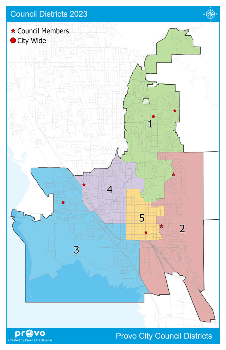 Council Districts 2023 with Councilor locations